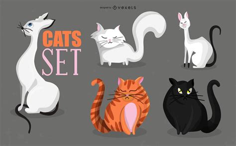 Ilustración De Clip Art De Dibujos Animados De Gatos Aislados Vector