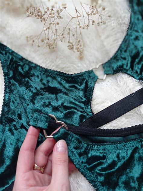 Custom Made Lingerie Green Lingerie Classy Lingerie Romantic Lingerie Comfy Lingerie