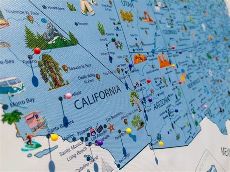 USA Travel Map Illustrated Map Personalized Travel Map National Parks ...