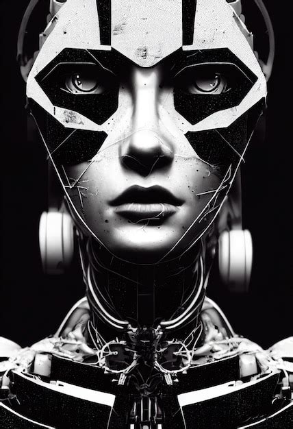 Premium Photo | Portrait of a futuristic female robot An artistic ...