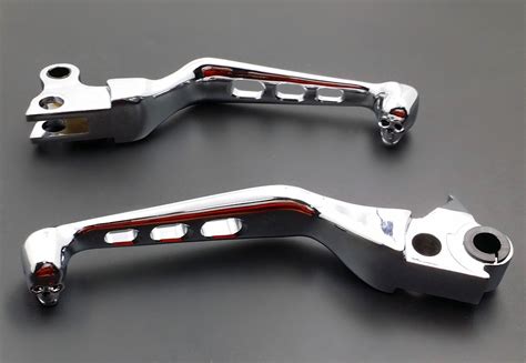 Chrome Skull Brake Clutch Lever For Harley Fat Boy Softail Dyna