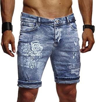 Leif Nelson Herren Männer Jungen Sommer Kurze Biker Jogger Jeans Hose