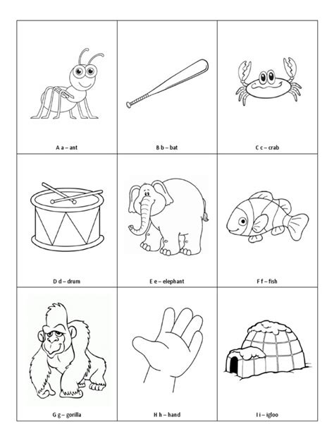 Jolly Phonics 26 Black & White Printable Images