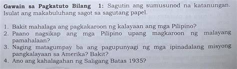 1 Bakit Mahalaga Ang Pagkakaroon Ng Kalayaan Ang Mga Pilipino 2 Paano