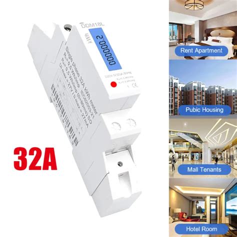 LCD SINGLE PHASE Energy Meters Din Rail Electricity Power Consumption