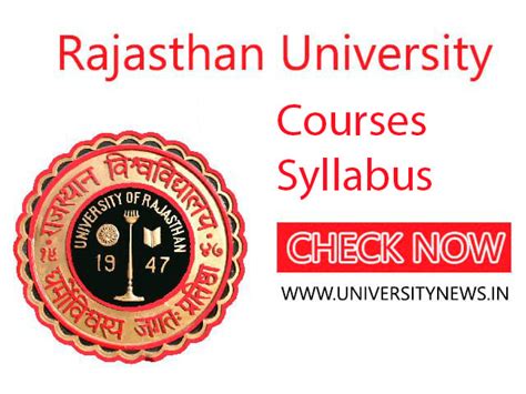 Rajasthan University Courses And Syllabus - Download Here