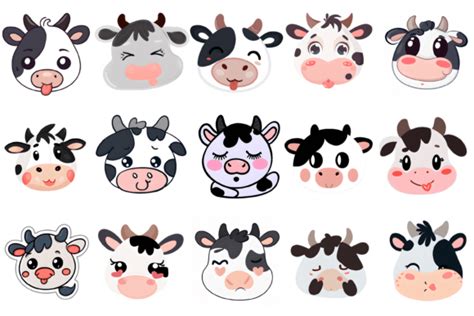 Cow Face Stickers Graphic by VYCstore · Creative Fabrica