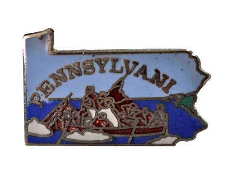 Pennsylvania State Vintage Enamel Pin Lapel Badge Brooch T Etsy