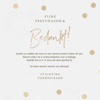 Zakelijke Kerstkaart Goud Hart Bedankt Fijne Kaartje Go