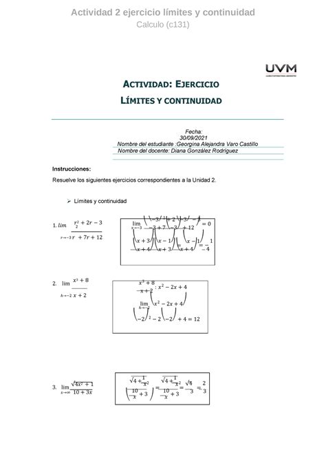 Actividad Ejercicio Limites Y Continuidad Compress Actividad