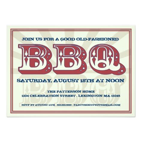 Good Old Bbq Country Style Party Invitation Card