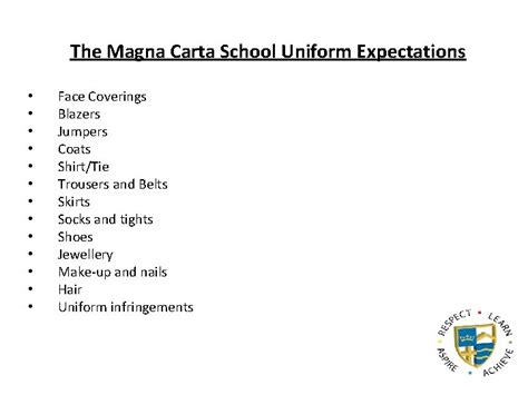 The Magna Carta School Uniform Expectations At The