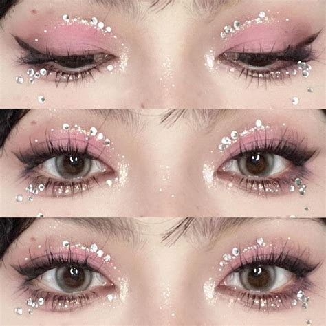 Pin By Yerilet On Makeup Asian Eye Makeup Rhinestone Makeup Cute