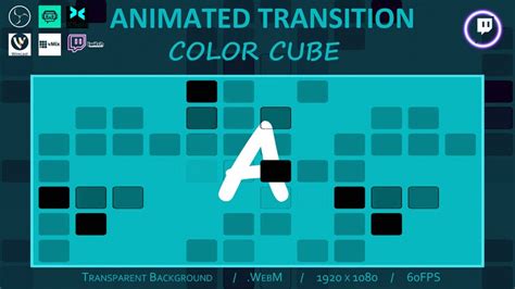 Paquete De Transición Twitch Stinger COLOR Cube 4 Opciones Twitch