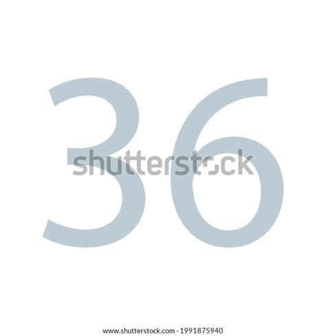 36 Number Simple Clip Art Vector Stock Vector (Royalty Free) 1991875940 ...