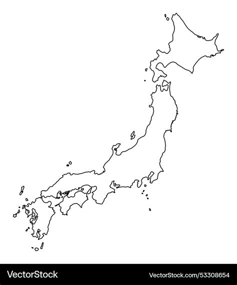 Japan outline map Royalty Free Vector Image - VectorStock