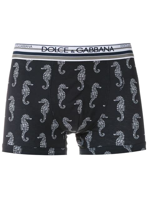 Dolce Gabbana Cueca Boxer Estampada Azul FARFETCH BR