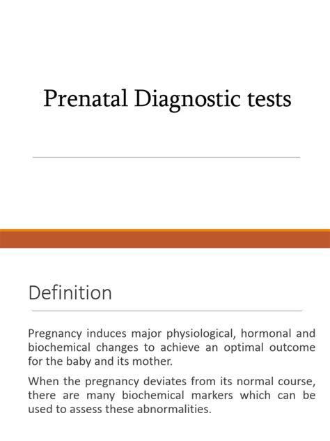 Prenatal Diagnostic Tests Pdf Human Chorionic Gonadotropin Pregnancy