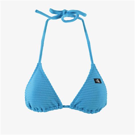 Calvin Klein Monogram Texture Kadın Mavi Bikini Üstü KADIN Mayo Bikini