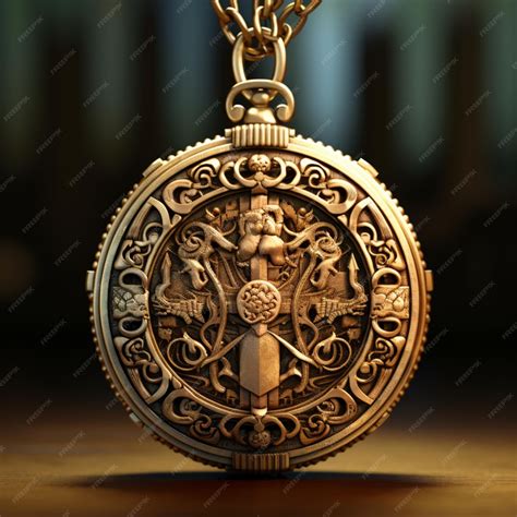 Premium Photo | An ancient artifact a golden amulet with intricate Ai