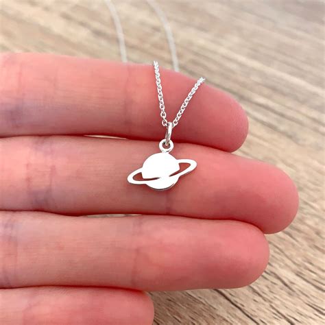 Sterling Silver Saturn Necklace Astrology Gift For Her Etsy