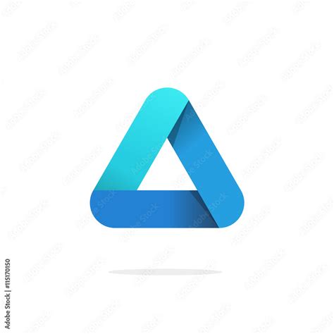 Triangle logo with rounded corners vector isolated on white background ...