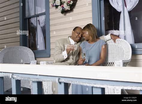 Portrait Of A Mature Couple Toasting With Champagne Stock Photo Alamy