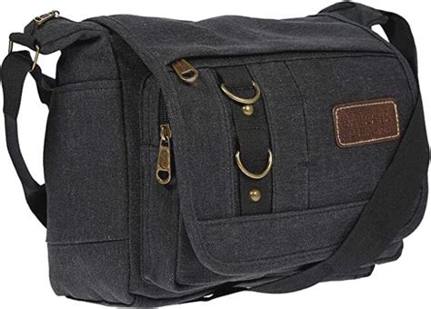 Fana Bags Canvas Schoudertas Zwart Kleine Schoudertas Dames Heren