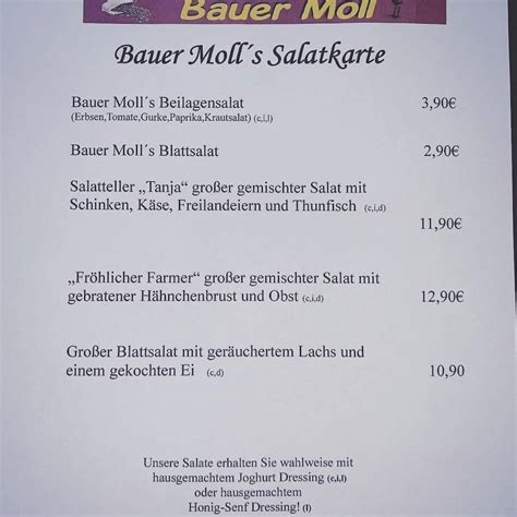 Speisekarte Von Hofladen Restaurant Caf Bauer Moll Kerpen