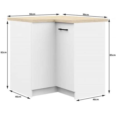 Meuble De Cuisine Bas D Angle Moderne HUCOCO ASTRA 2 Portes