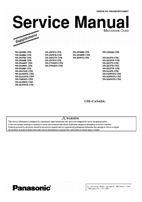 Microwave Repair: Panasonic Inverter Microwave Repair Manual