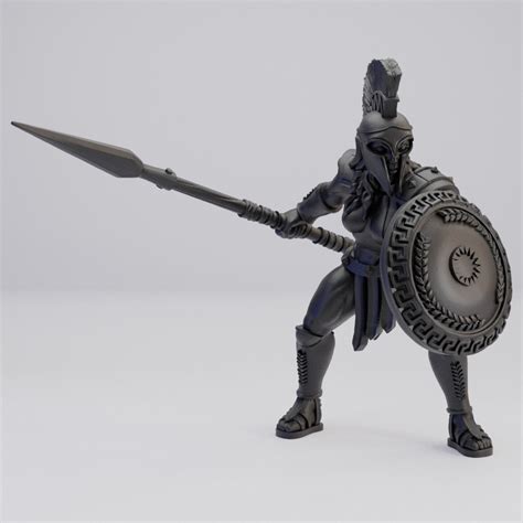 Hot Goblin スパルタン女性 槍と盾 ミニチュア ホットゴブリン