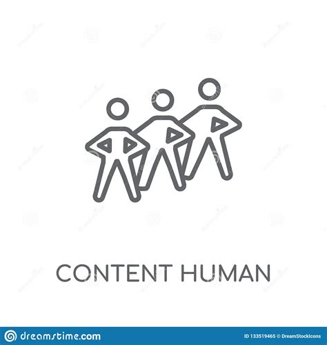 Icono Linear Humano Del Contenido Estafa Humana Del Logotipo Del