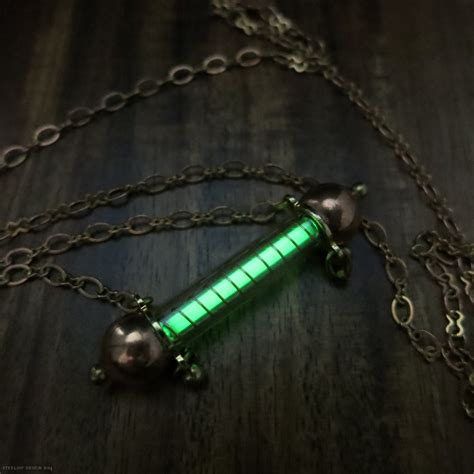 Tritium light Glow in the dark necklace Green glowing