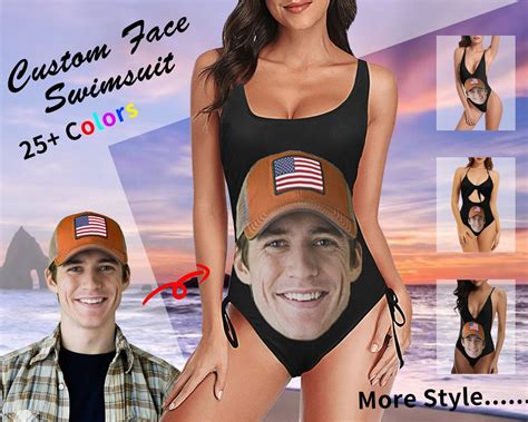 Custom Swimsuit Face Personalize Bachelorette Swimsuit Women Etsy