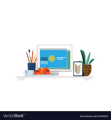 Designer Workplace Concept Royalty Free Vector Image