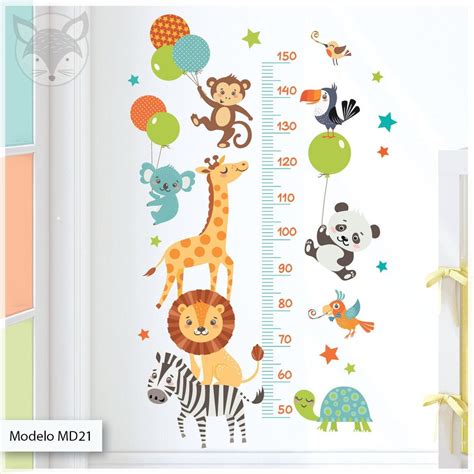 Wall Height Chart, Woodland Wall Decal, Forest Wall Decal, Animals ...