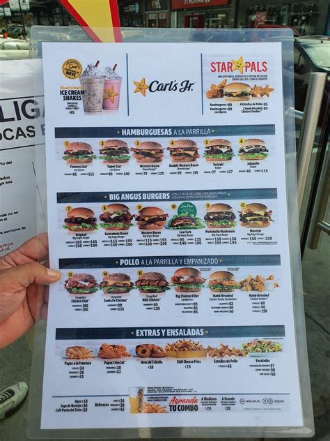 Carta Del Restaurante Carl S Jr Averanda Cuernavaca Averanda