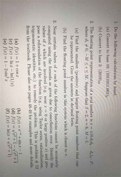 Solved Do The Following Calculations By Hand A Convert Chegg