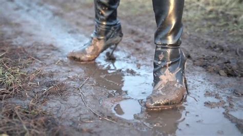 High Heels Boot In Mud Sinking Heels Youtube