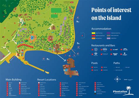 Plantation Island Resort Map, Fiji