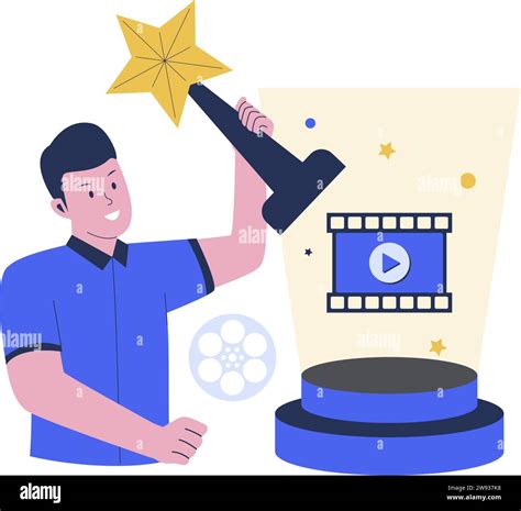 Movie award illustration vector concept. film festival awards Stock ...