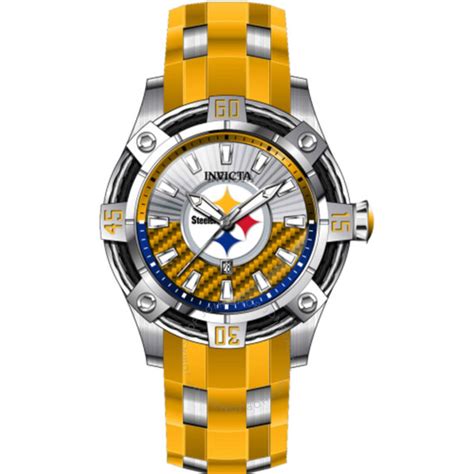 Invicta Nfl Pittsburgh Steelers Quartz Silver Dial Mens Watch 42073