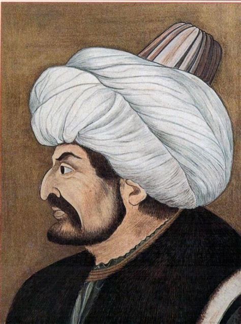 An Old Painting Of A Man With A Turban On His Head And Beard