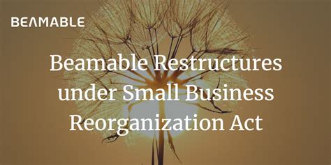 Beamable Restructures Under Small Business Reorganization Act Beamable