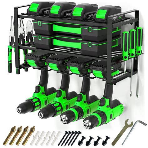 Power Tool Organizer Wall Mounted 3 Layers Heavy Duty Metal Tool Shelf Garage