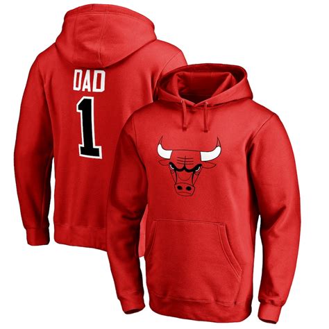 Men's Fanatics Branded Red Chicago Bulls Big & Tall #1 Dad Pullover Hoodie