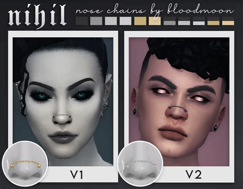 Sims Nihil Nose Chains In Sims Sims Sims Cc Finds