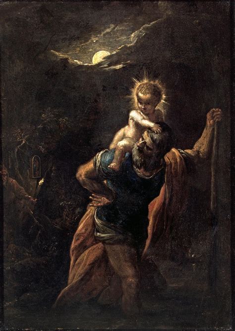 Saint Christopher Painting Adam Elsheimer Oil Paintings