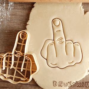 Fuck You Sign Fuck Off Middle Finger Hand Fingers Cookie Cutter Pastry